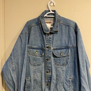 Wrangler Hero Rugged Wear Trucker Jacket Jean Denim Mens Grunge 90s Y2K